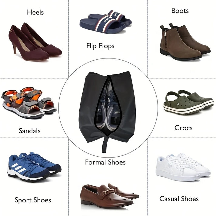 Travel Shoe Organizer Zipper Pouch – Compact Footwear Storage Bag (Pack of 1 Pc)